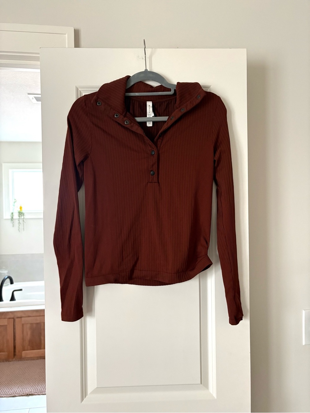 Athleta Flurry Seamless Henley - Brown - Picture 2 of 5